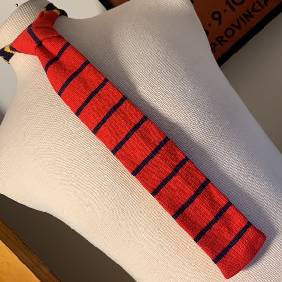 PREPPY ACADEMIC COLLEGIATE STRIPED COTTON KNIT NECKTIE, - Picture 2 of 10